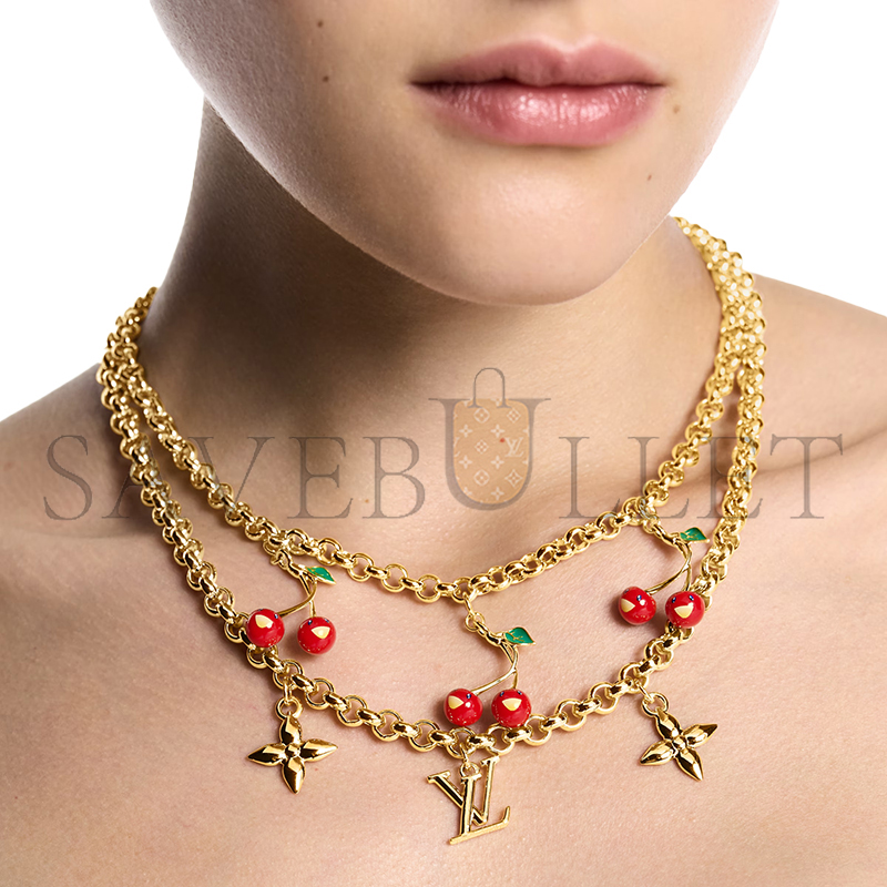 l0*is V*t0n murakami lv x tm cerise necklace m02804